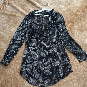 Ronen Chen sheer tunic Black and Gray Women's Top